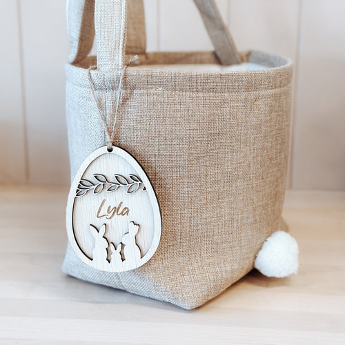 Deluxe Personalised Easter Bunny Basket Tag