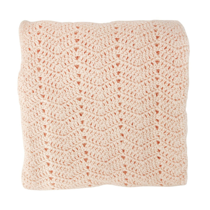 Handmade Crochet Baby Blanket - Peach - SECONDS