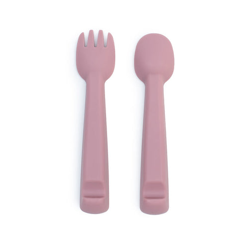 Feed Fork & Spoon Set - Dusty Rose