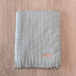 Hunter Knit Blanket - Dusty Blue