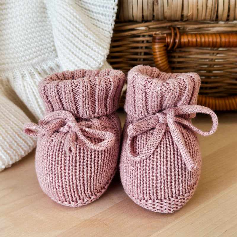 Organic Knitted Booties | Dusk