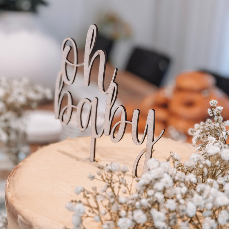 Wooden Cake Topper | Oh Baby