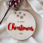 Wooden Milestone Plaque | My First Christmas