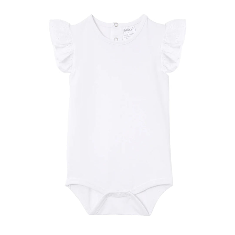 White Brodiere Frill Bubbysuit