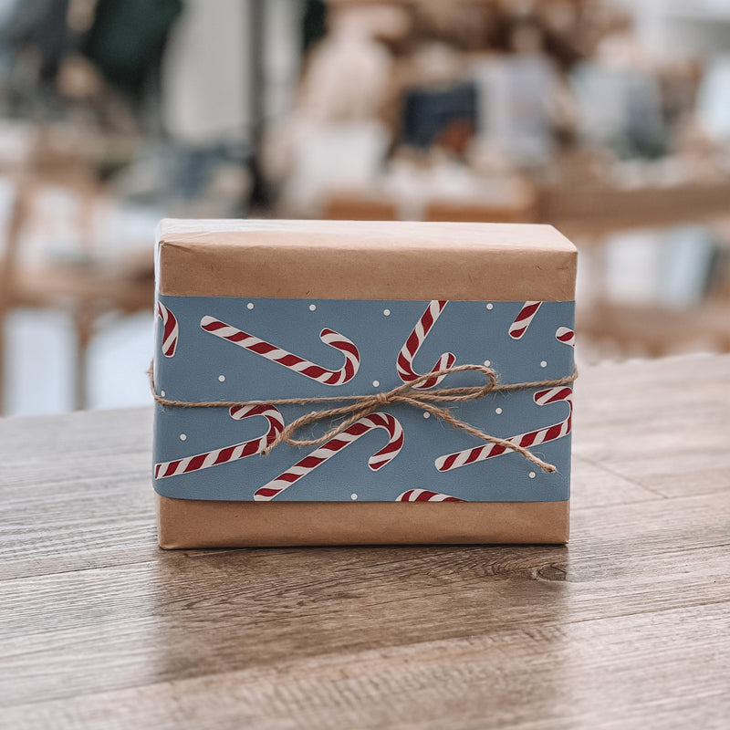 Gift Wrap | Blue Candy Cane