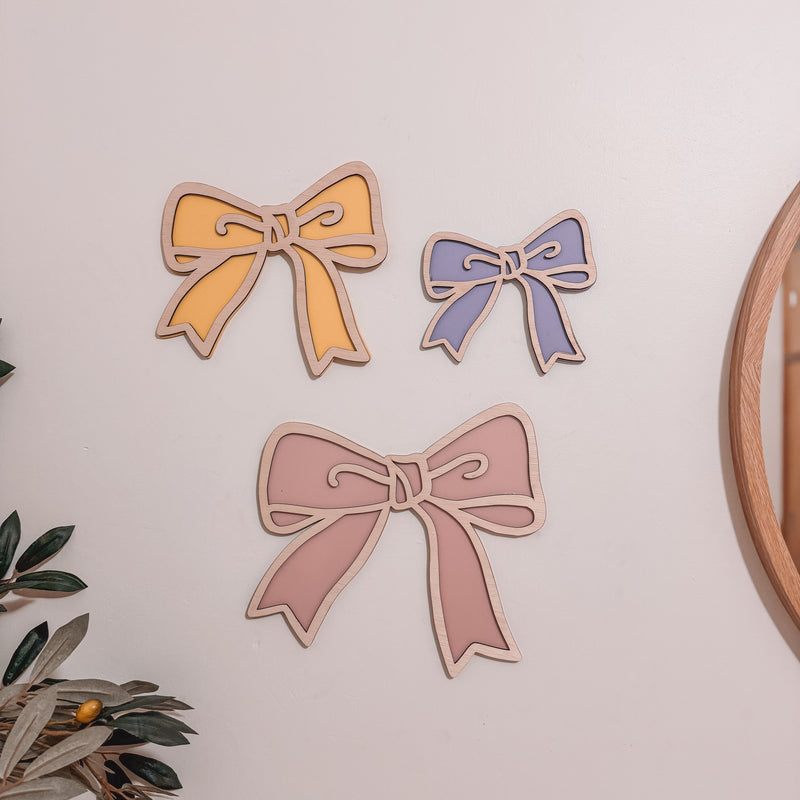 Acrylic & Timber Wall Art | Bows