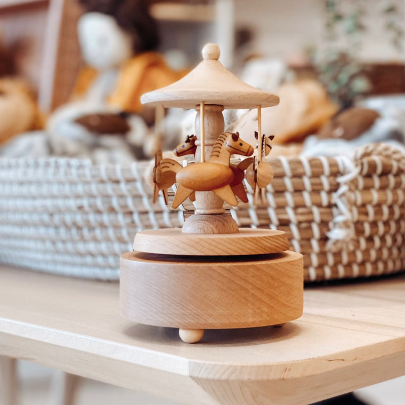 Contemporary Wooden Musical Carousel | Horses
