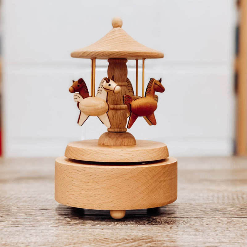 Contemporary Wooden Musical Carousel | Horses