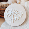 Reversible Announcement Plaque | She's Here & He's Here