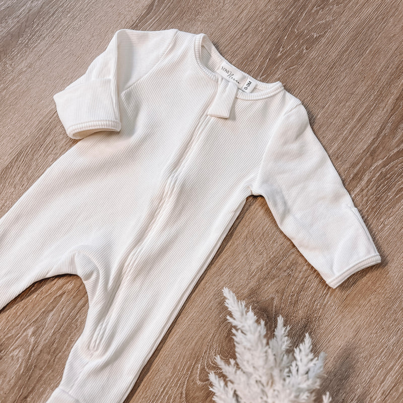 Milk | Ribbed Zipsuit