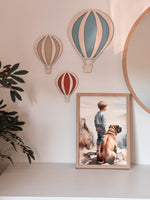 Acrylic & Timber Wall Art | Earthy Hot Air Balloons