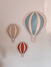 Acrylic & Timber Wall Art | Earthy Hot Air Balloons