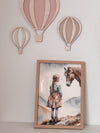 Acrylic & Timber Wall Art | Pink Hot Air Balloons