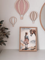 Acrylic & Timber Wall Art | Pink Hot Air Balloons