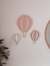 Acrylic & Timber Wall Art | Pink Hot Air Balloons