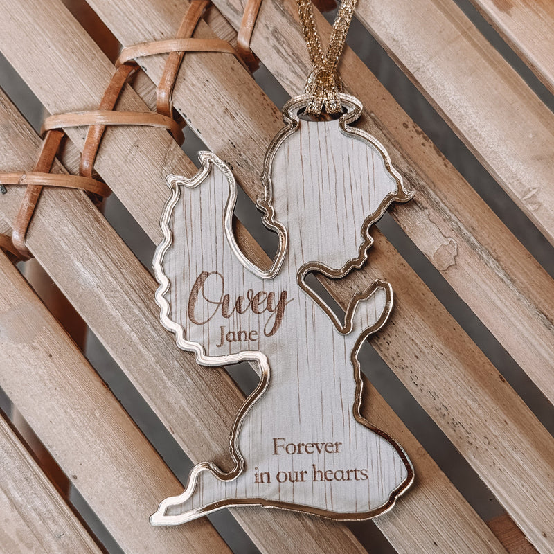 Personalised Christmas Timber Ornament | Angel Child