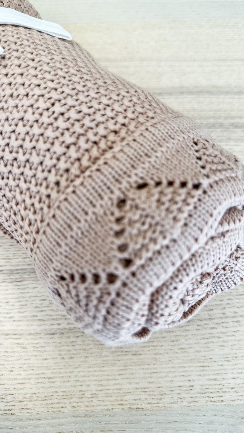 Riley Knitted Blanket | Latte
