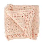 Handmade Crochet Baby Blanket - Peach - SECONDS