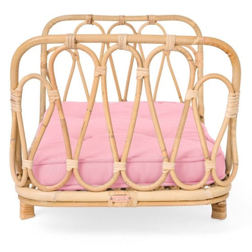 Rattan Dolls Day Bed - Blush - SECONDS