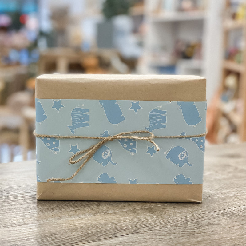 Gift Wrap | Baby Blue Animals