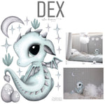 Dex the Dragon Fabric Wall Decals