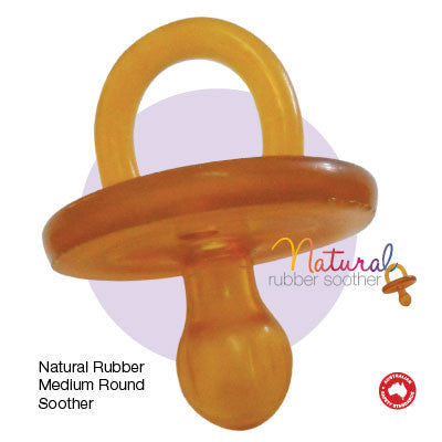 Natural Rubber Soother - Round Medium (3-6 months)