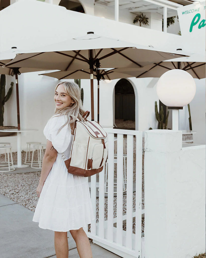 Canvas Nappy Backpack Natural Little Dottie