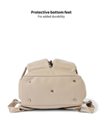 Faux Leather Nappy Backpack - Oat Dimple