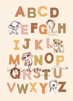 Jungle Animal Alphabet Poster