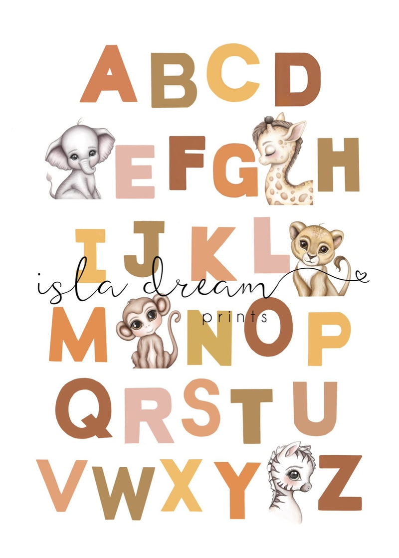 Jungle Animal Alphabet Poster