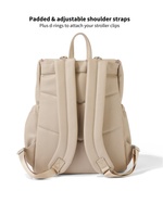 Faux Leather Nappy Backpack - Oat Dimple