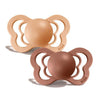 BIBS Couture Silicone Dummies 2pk - Size 2 | Peach/Woodchuck