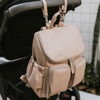 Faux Leather Nappy Backpack - Oat Dimple