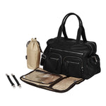 Faux Leather Carry All Nappy Bag - Black