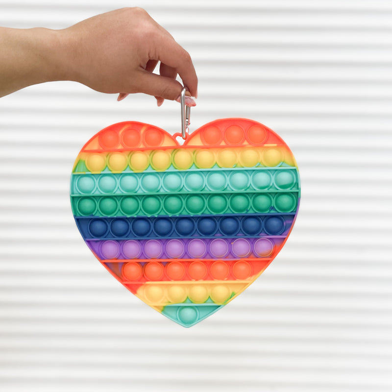 Pop It Supersized  Fidget Toy - Rainbow Heart