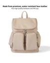 Faux Leather Nappy Backpack - Oat Dimple