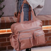 Faux Leather Carry All Nappy Bag - Dusty Rose