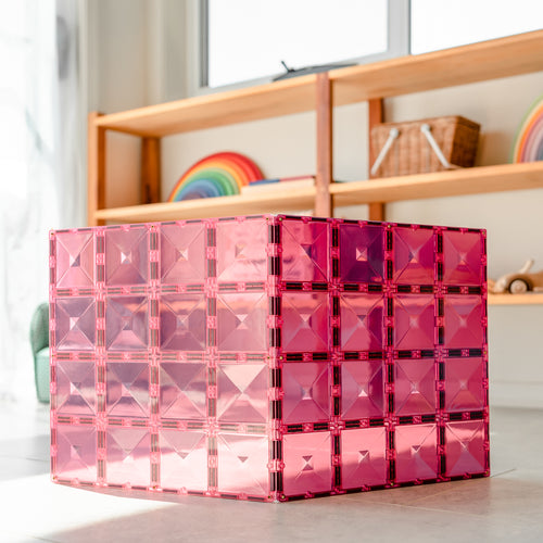 Connetix Magnetic Tiles - 2 Piece Base Plate | Pink & Berry