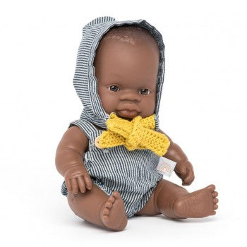 Miniland Anatomically Correct Baby African Boy Dressed 21cm