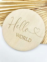 Hello World Heart | Birth Announcement Disc